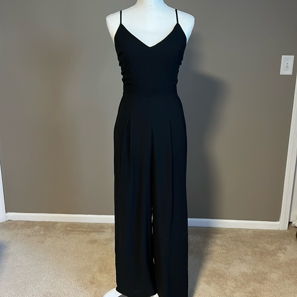 Black chiffon jumpsuit